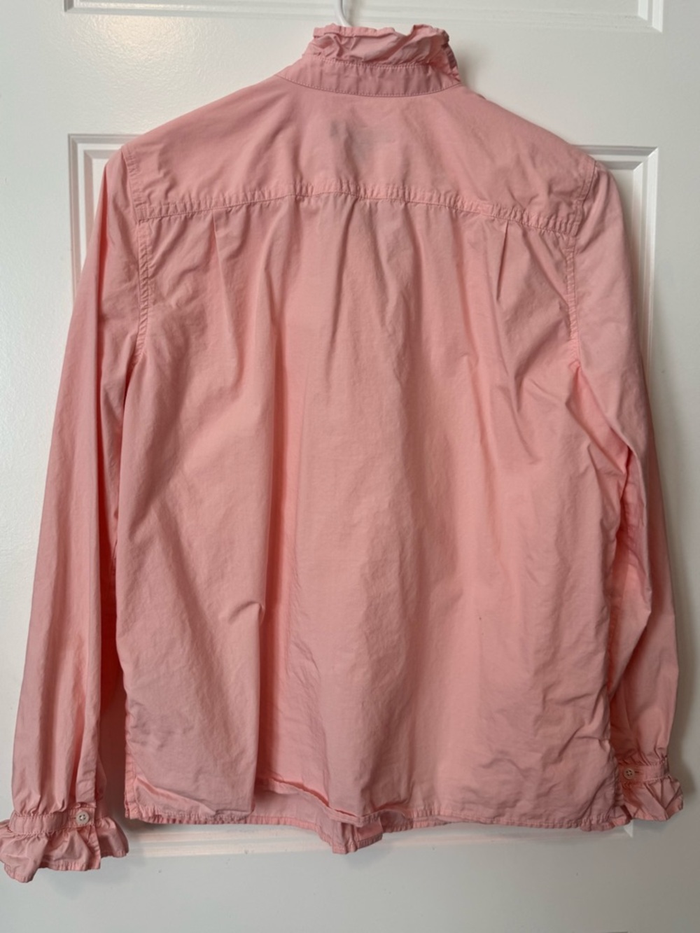 J.Crew Ruffle Front Blouse Pink Button Down Feminine Preppy Size 6 Cottagecore - Picture 2 of 5